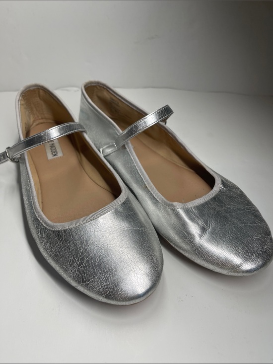 Madden Girl Shoes - Madden Girl by Steve Madden Metallic Silver Mary Jane Ballet Flats.